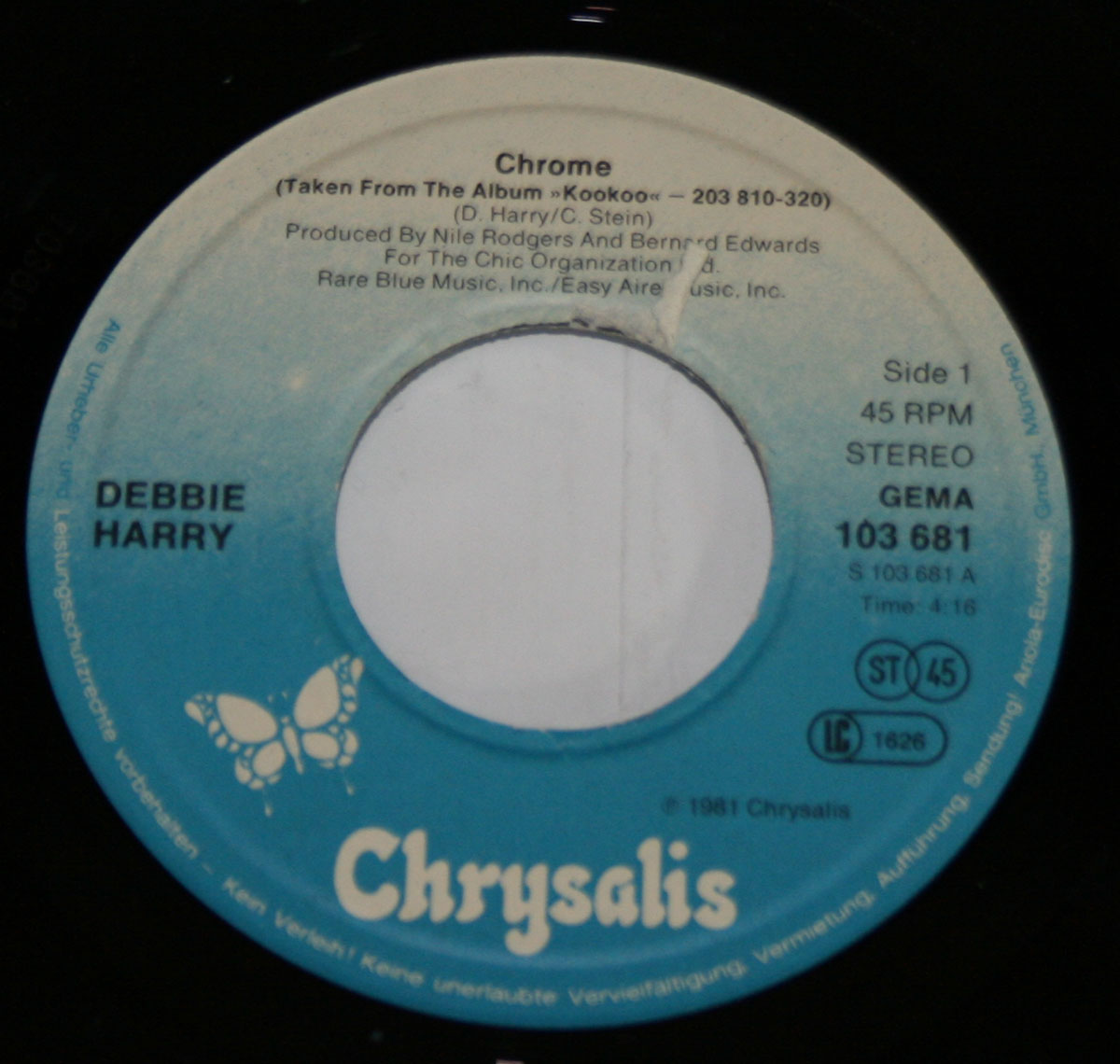 High Resolution Photo #3 DEBBIE HARRY Chrome The Jam Single Vinyl Record